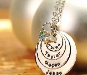 Mother's Day - EXCLUSIVE - Quad-Color Personalized Pendant Necklace - For MOMMY - as Featured in Bead Trends Magazine