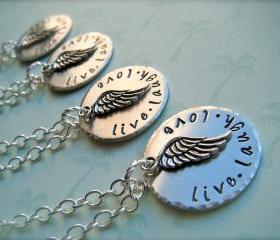 LIVE LAUGH LOVE - Hand Stamped Personalized Pendant Necklace 